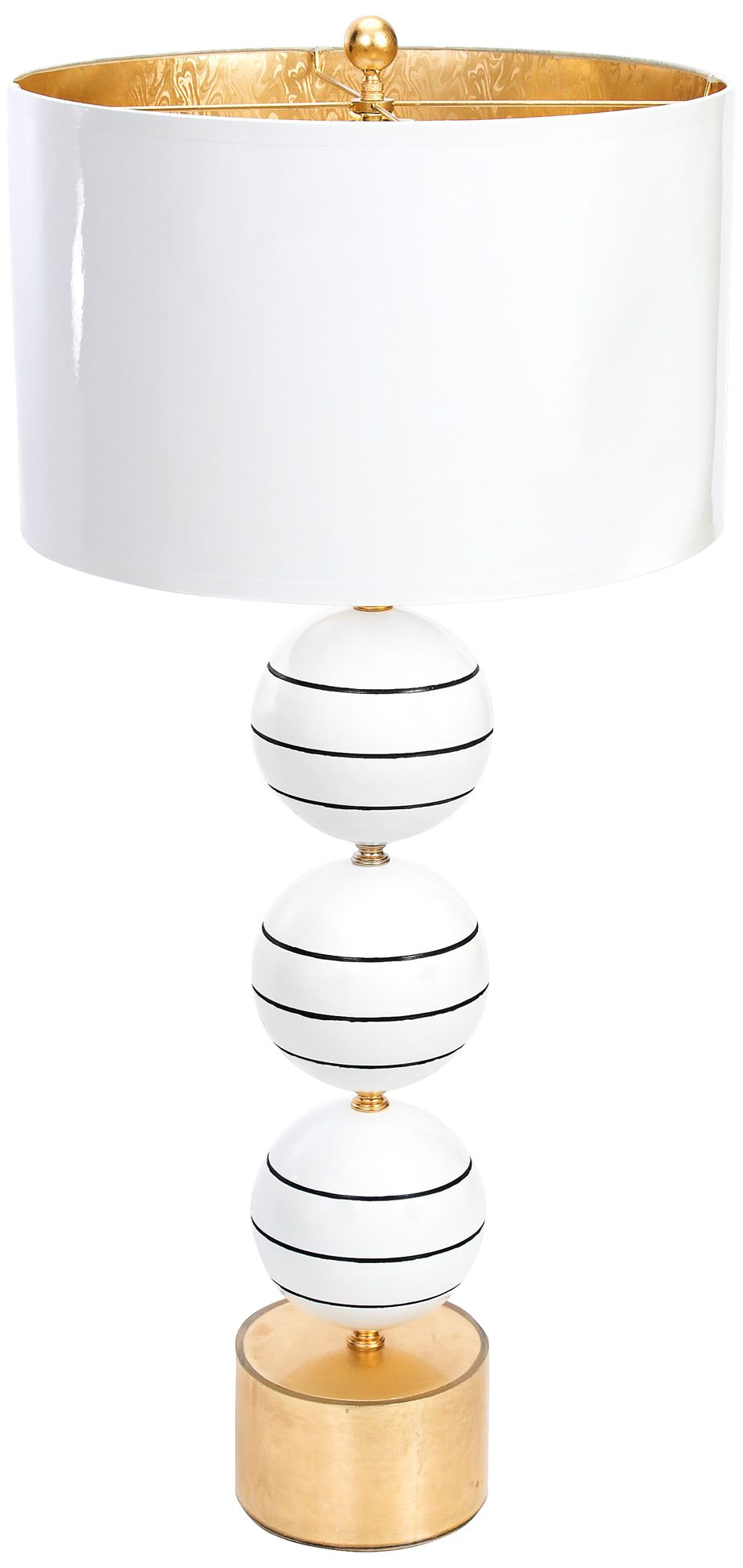 Couture Corona Del Mar Gloss White and Gold Leaf Table Lamp