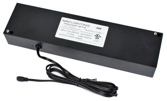 WAC Power 12.63"W Black 96 Watt Remote Class 2 Transformer
