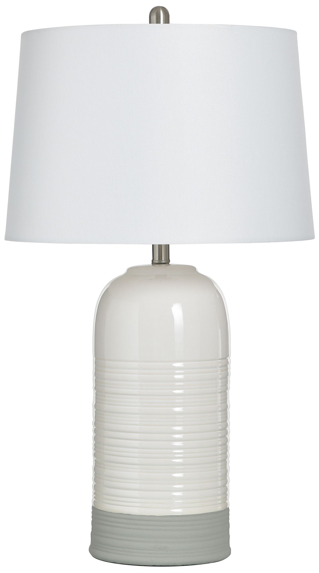 StyleCraft Ceramic 30" High Grey Table Lamp with Off-White Shade
