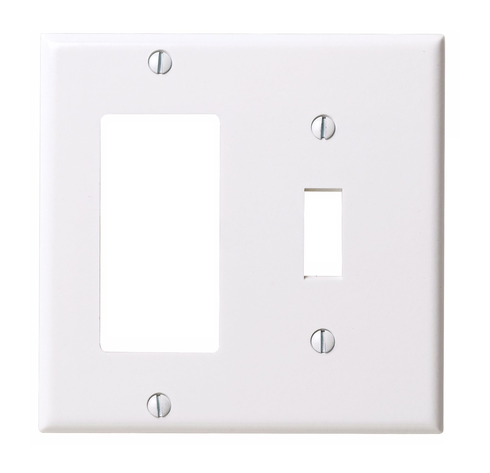 T2-Gang Decora Toggle-Rocker White faceplate