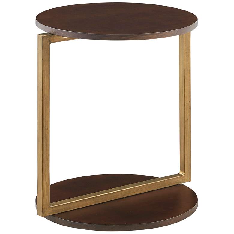 Image 2 Isabelle 20" Wide Brushed Bronze Round Accent Table