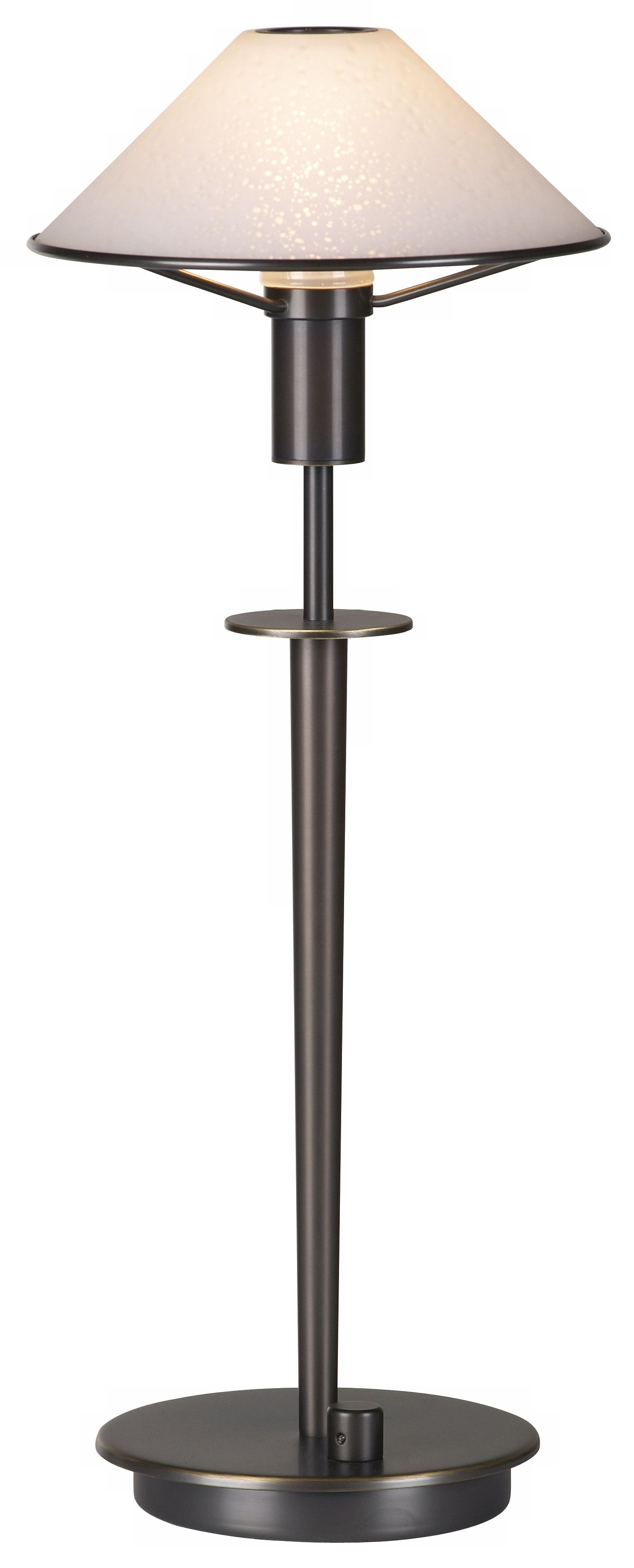 Holtkoetter White Glass Shade Olde Bronze Halogen Desk Lamp 15778