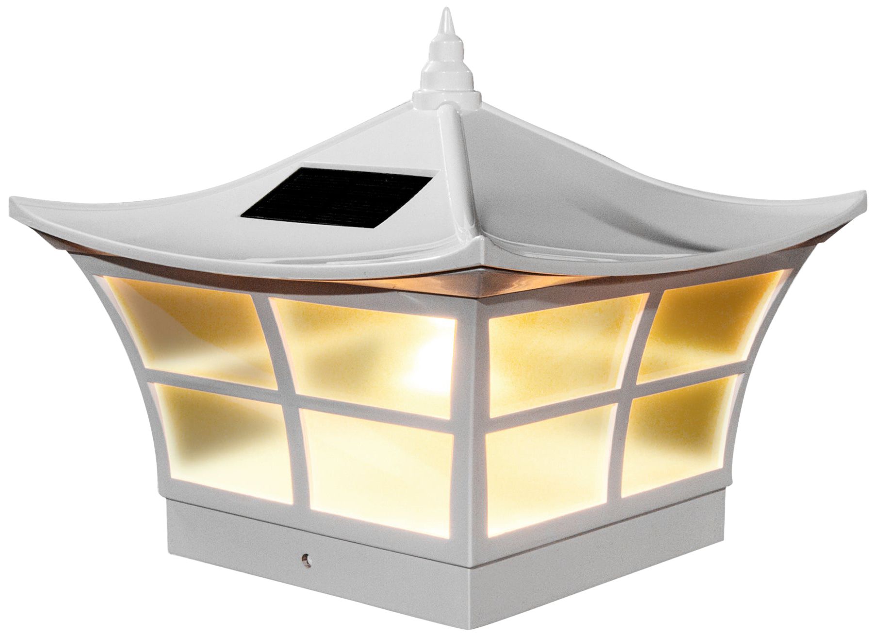 Ambience 7 1/2" High White Outdoor Solar LED Post Cap
