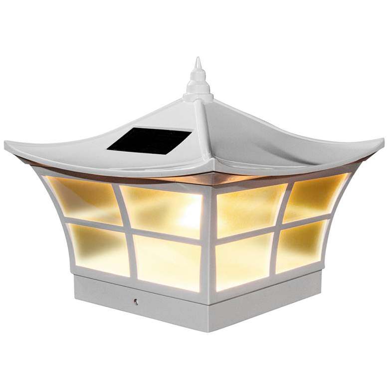 Image 1 Ambience 7 1/2" High White Outdoor Solar LED Post Cap