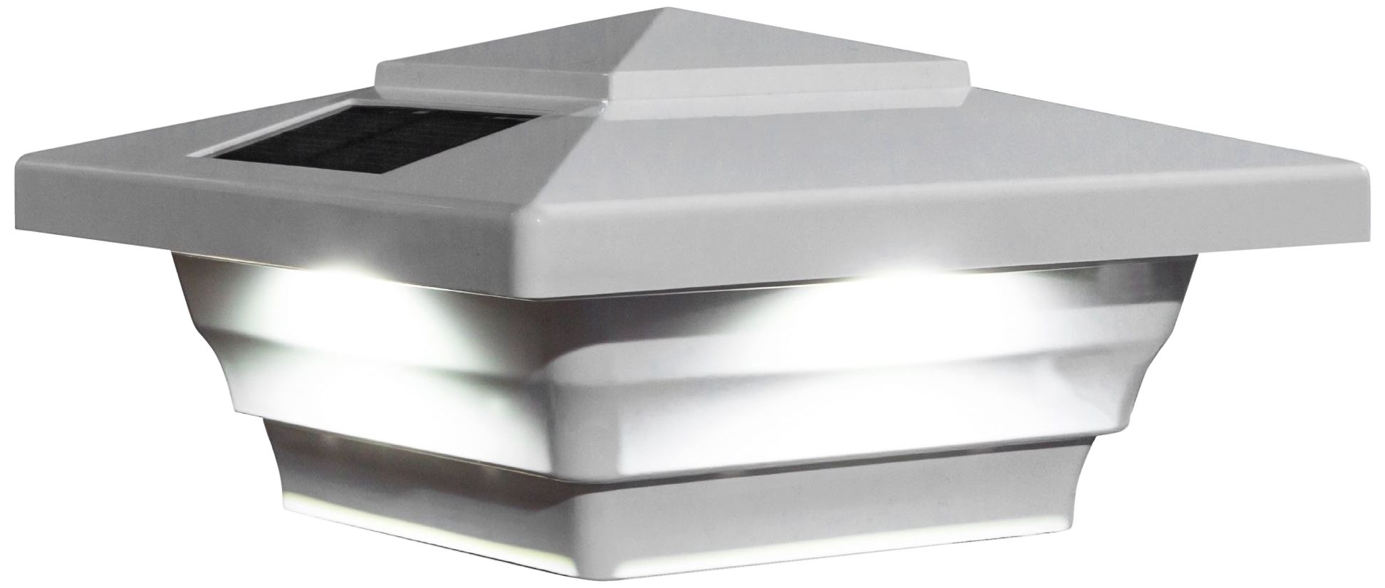 Windsor 2 3/4" High White Outdoor Solar LED Post Cap