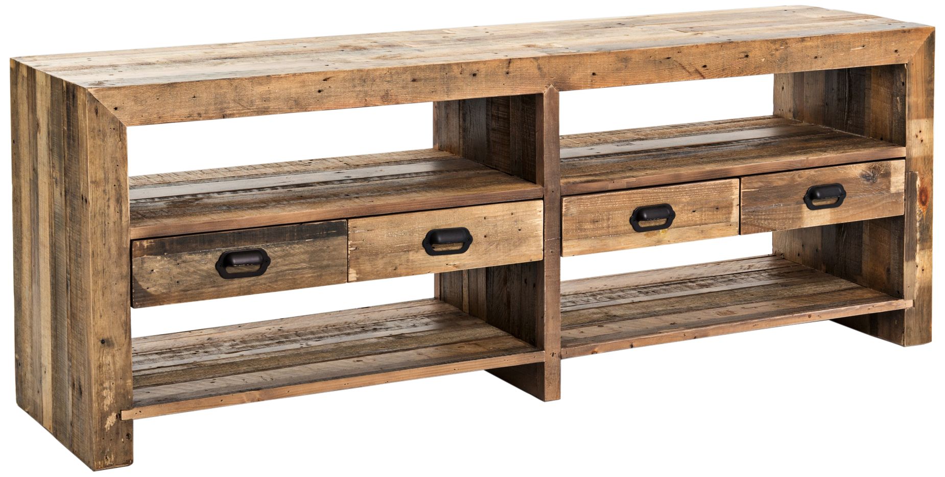 Mariposa 70" Wide Mixed Reclaimed Wood Media Console