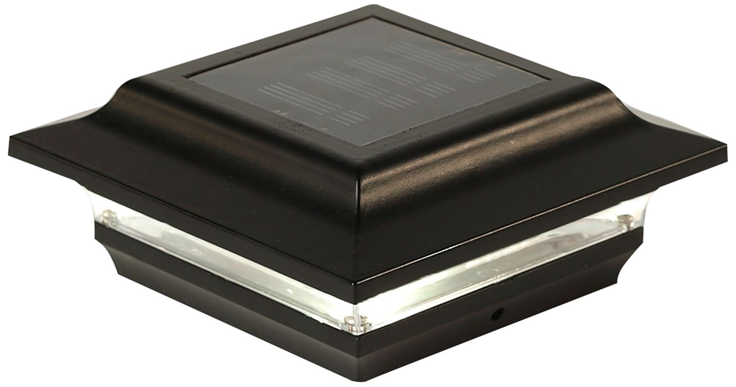 Imperial 2 1/2" High Black Outdoor Solar LED Post Cap