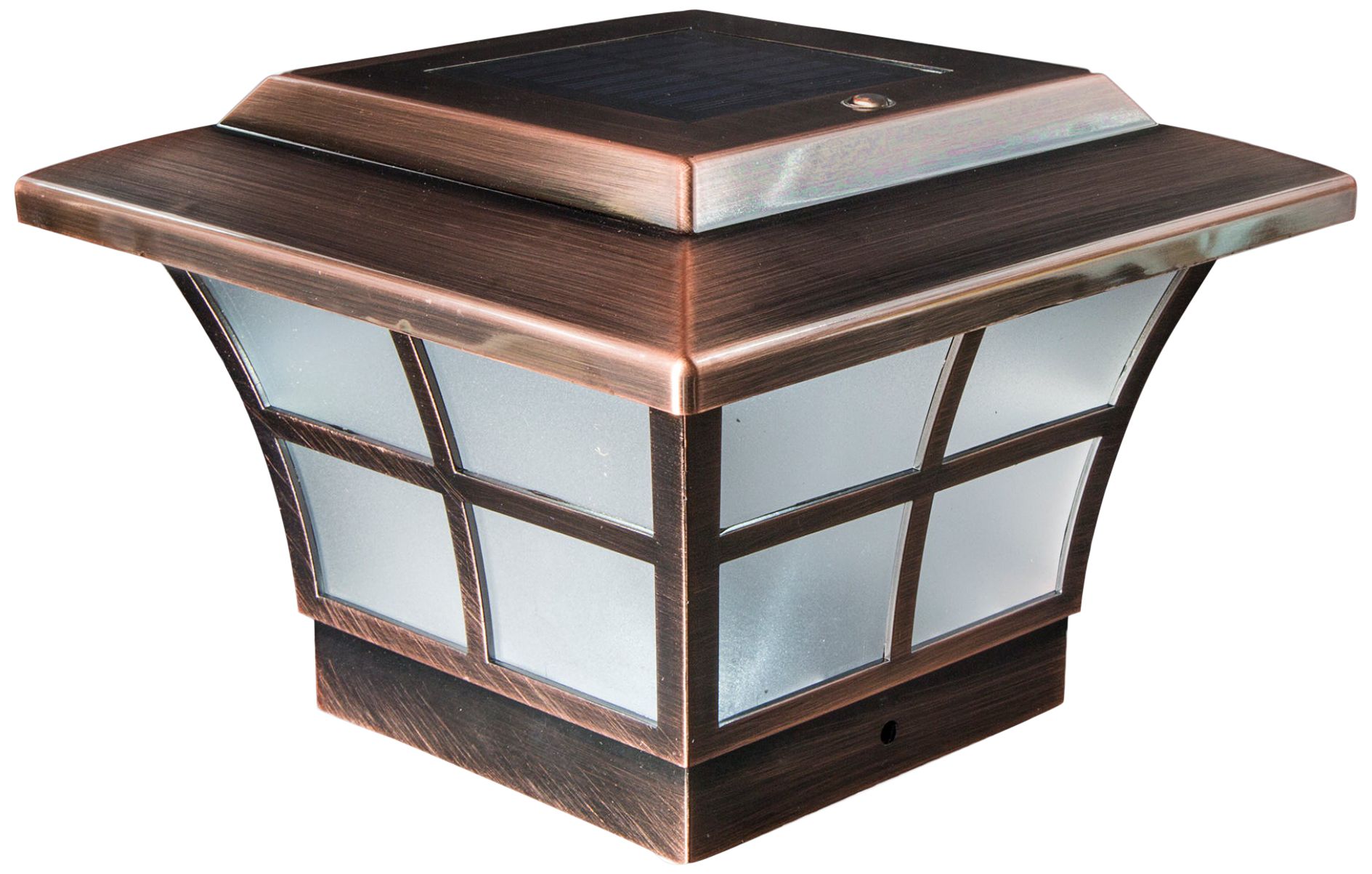 Prestige 5" High Copper Plated Outdoor Solar LED Post Cap