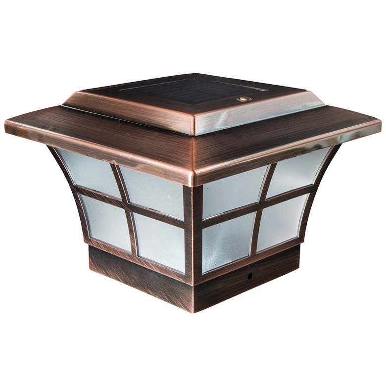 Prestige 5&quot; High Copper Plated Outdoor Solar LED Post Cap