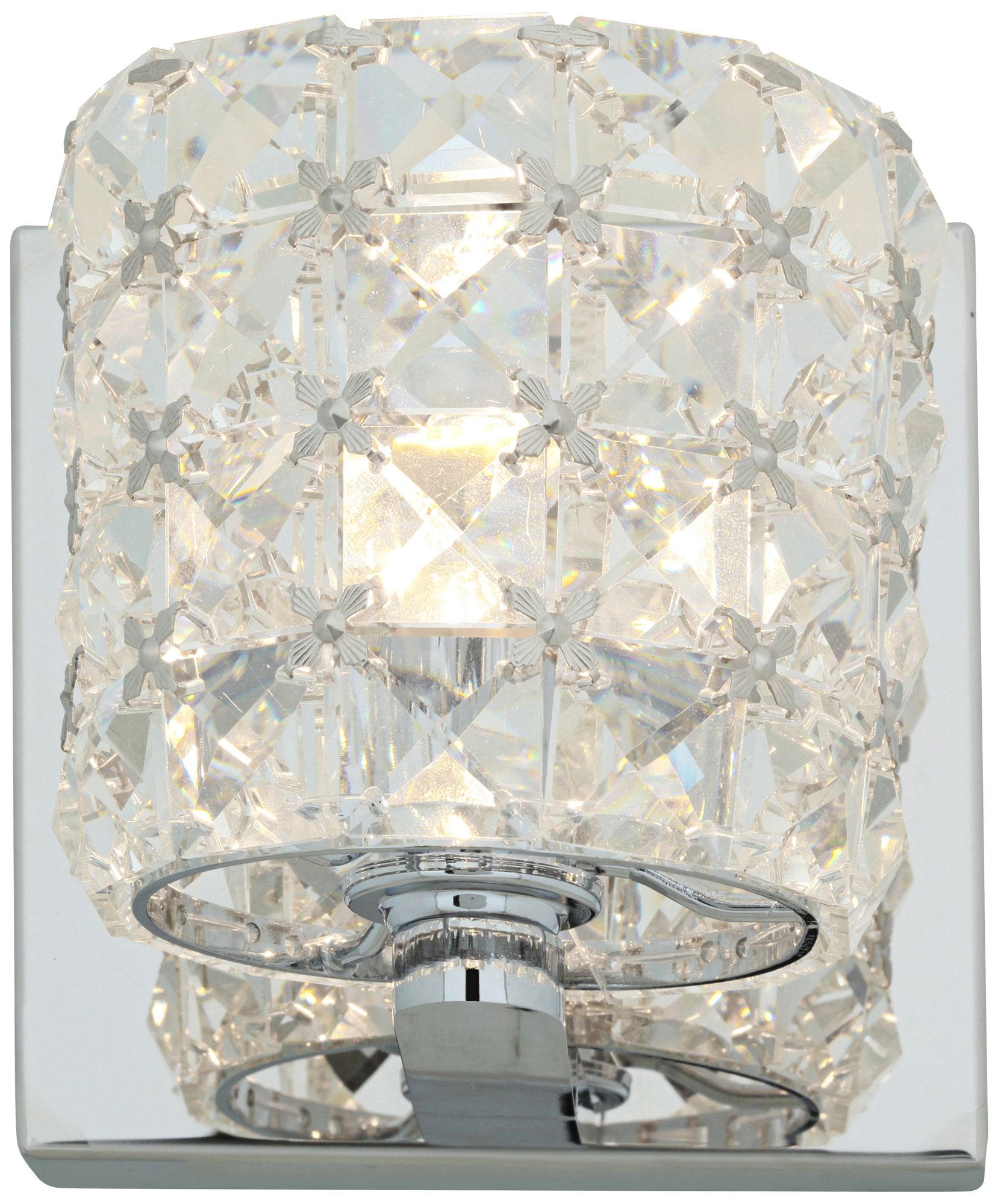 Prizm 4 3/4" High Chrome and Crystal Wall Sconce