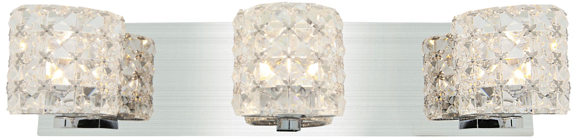 Prizm 20" Wide Chrome and Crystal 3 Light Bath