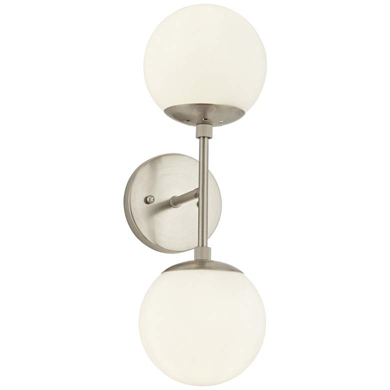 Oso 17 3/4&quot; High Opal Glass Brushed Nickel Sconce