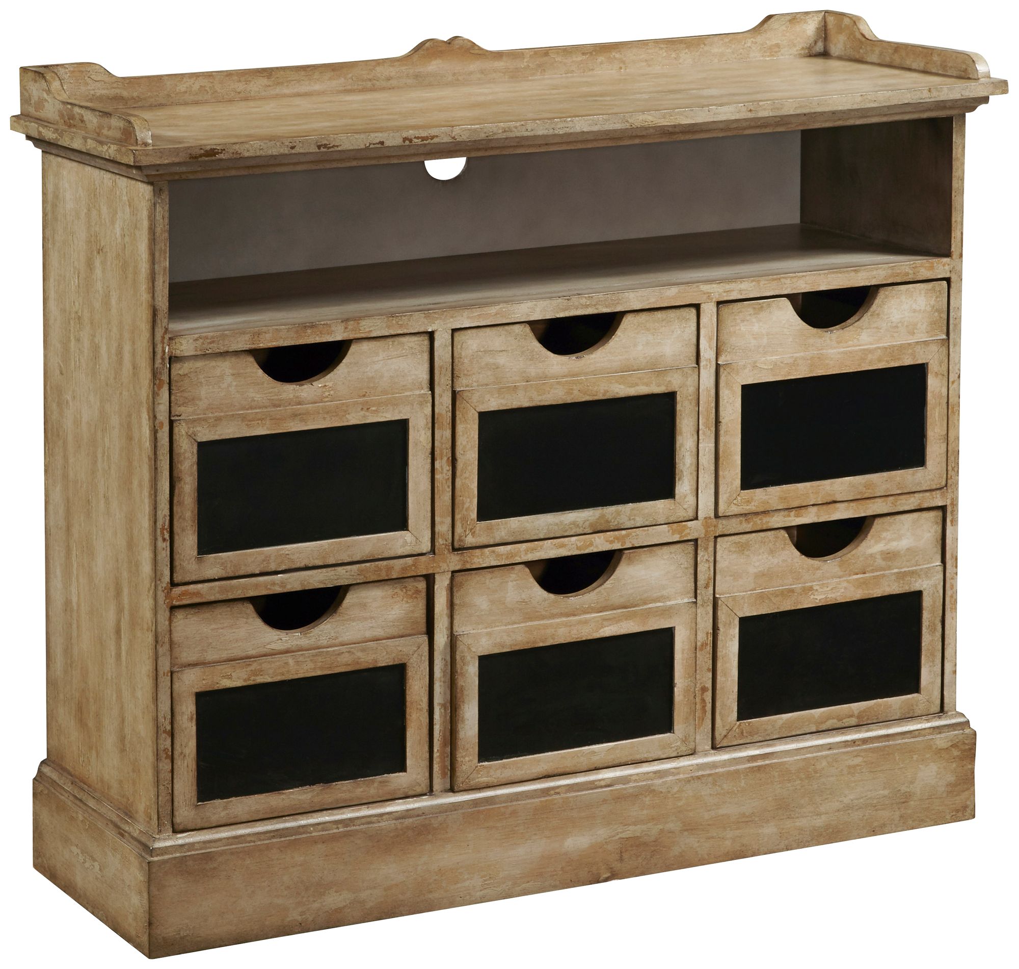 Final Straw 38" Wide Rustic Wood 6-Drawer Cabinet