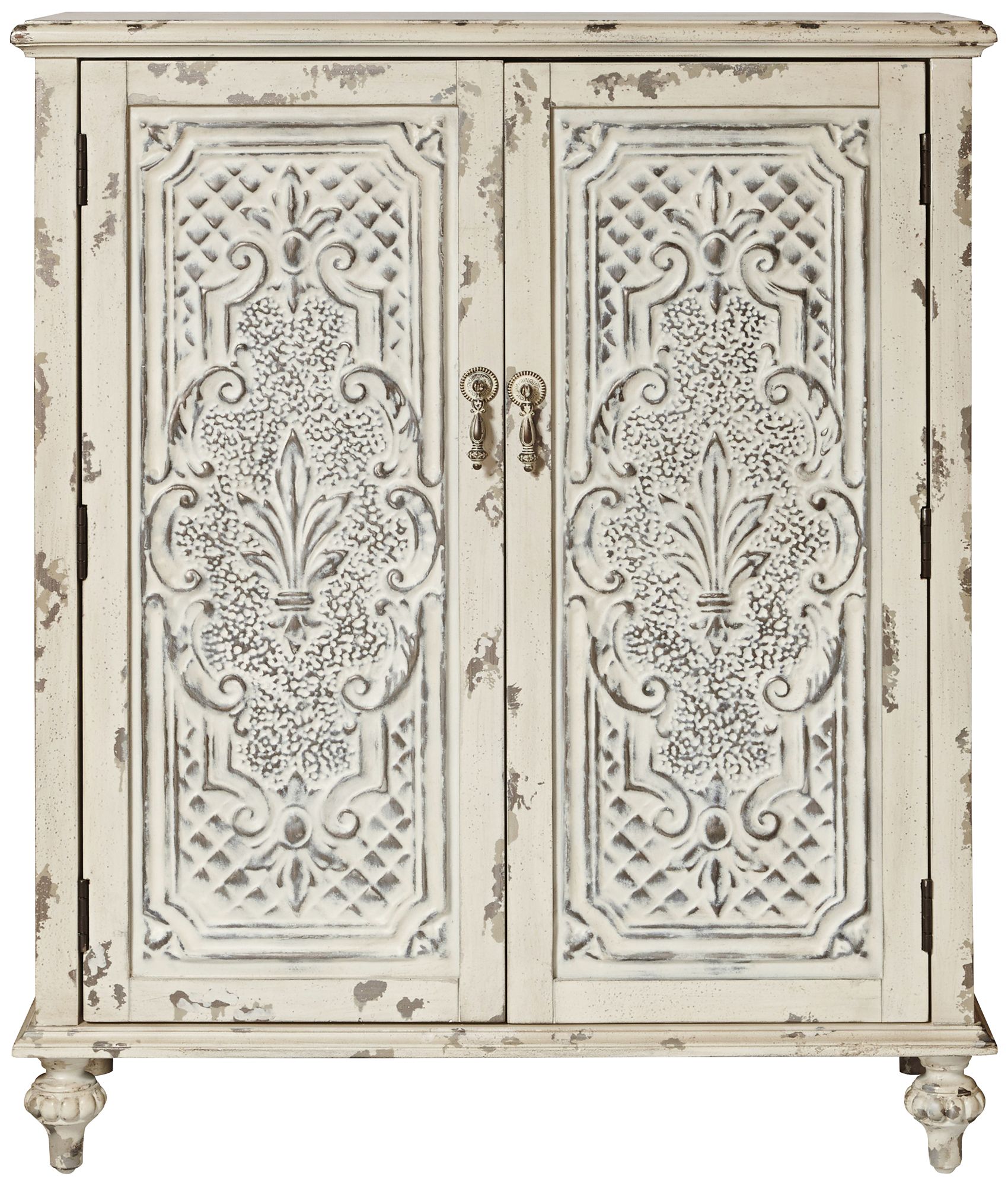 Fleur-de-Lis 36 3/4" Wide Distressed Vintage Accent Chest