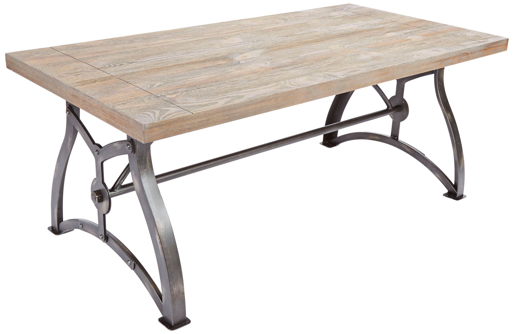 Beckett 48" Wide Steel and Industrial Wood Coffee Table