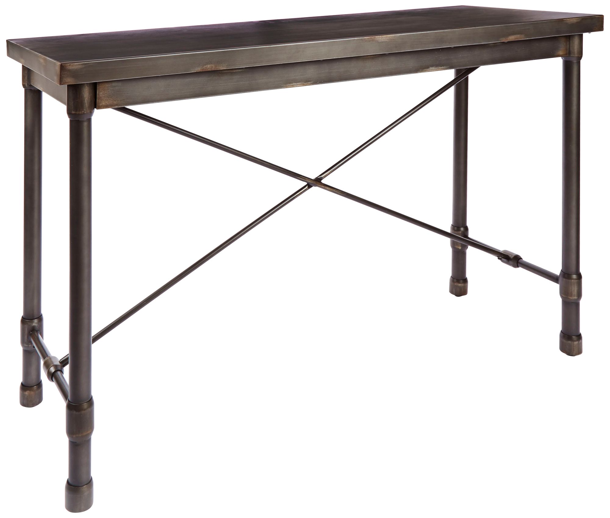 Oxford 48" Wide Bronze Pewter Industrial Metal Console Table