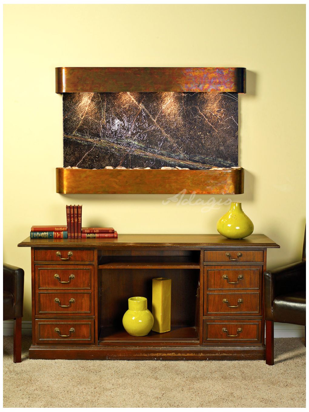 Sunrise Springs 35" High Round Rustic Marble Indoor Fountain