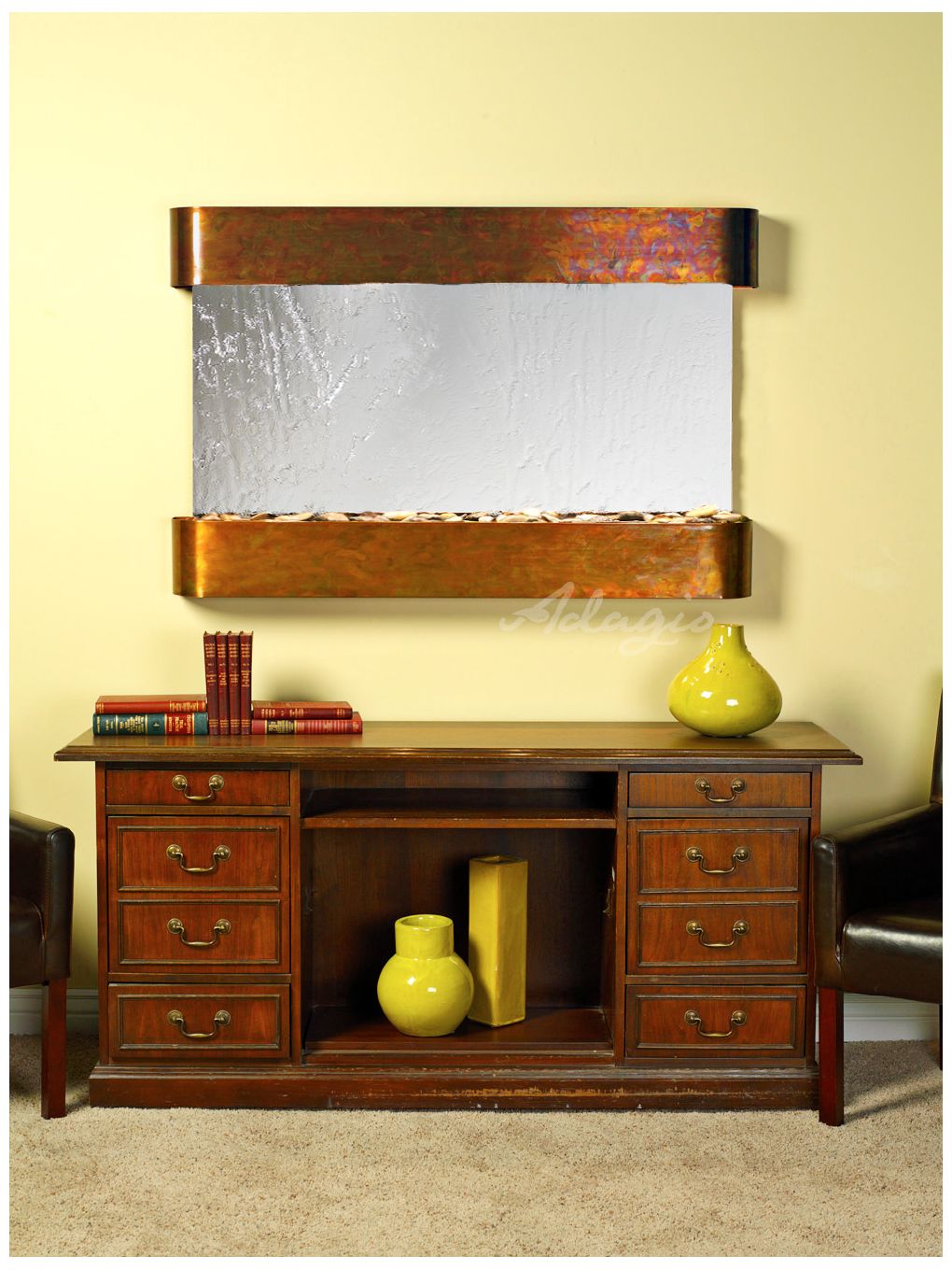 Sunrise Springs 35" High Round Rustic Silver Indoor Fountain