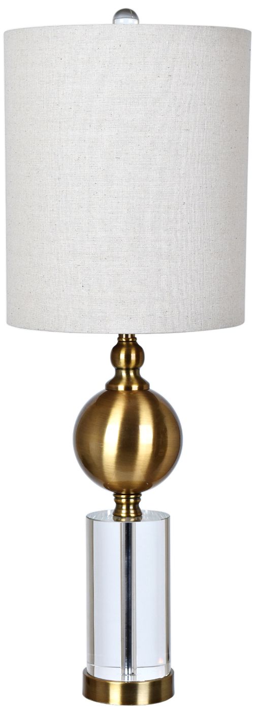 Crestview Collection Dupuis Antique Brass Column Table Lamp