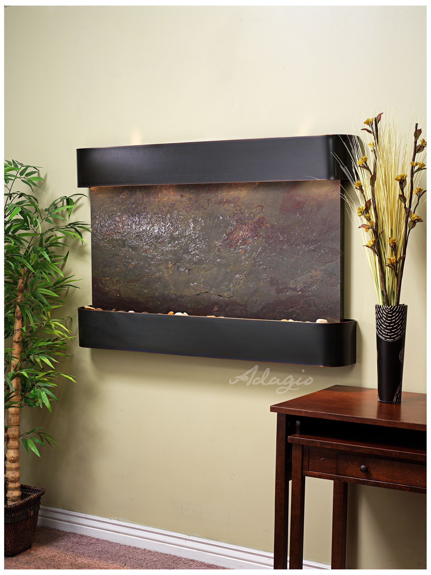 Sunrise Springs 35" High Featherstone Round Indoor Wall Fountain