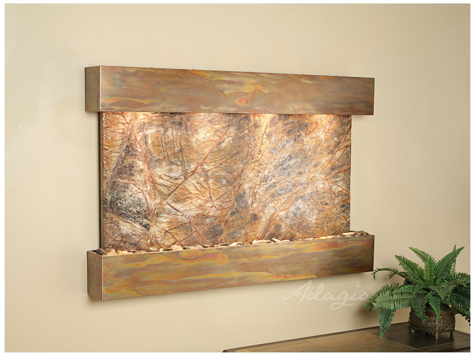 Sunrise Springs 35" High Rustic Brown Marble Indoor Fountain