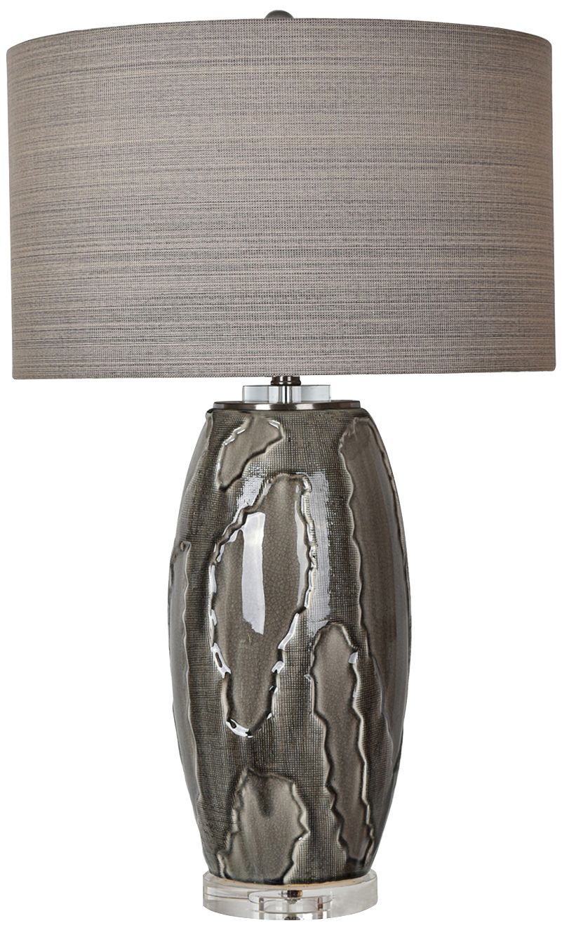 Crestview Collection Pompe Grey Obsidian Ceramic Table ...