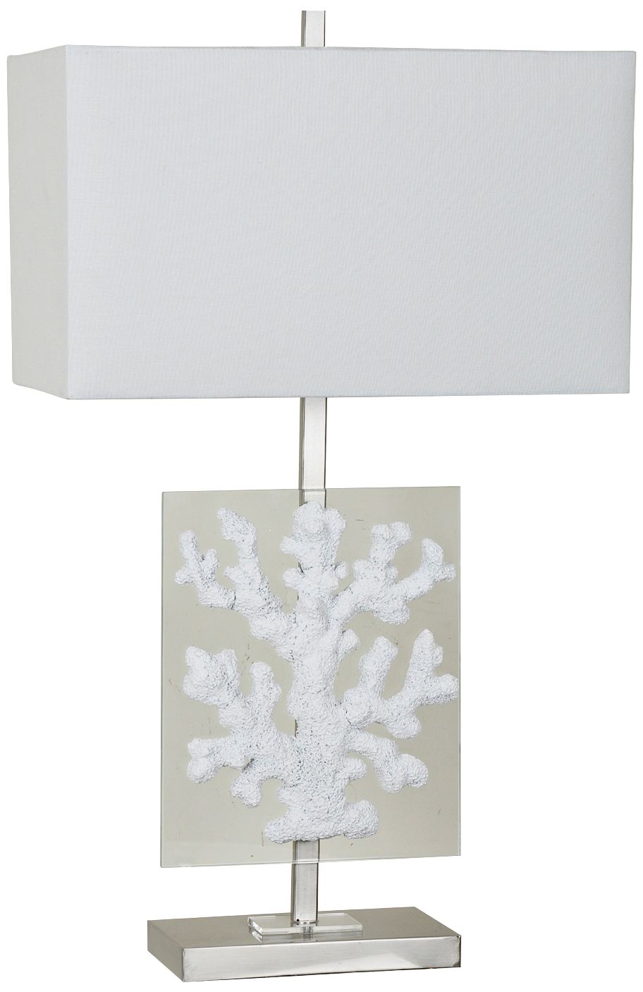 Crestview Collection White Coral Glass Modern Coastal Table Lamp