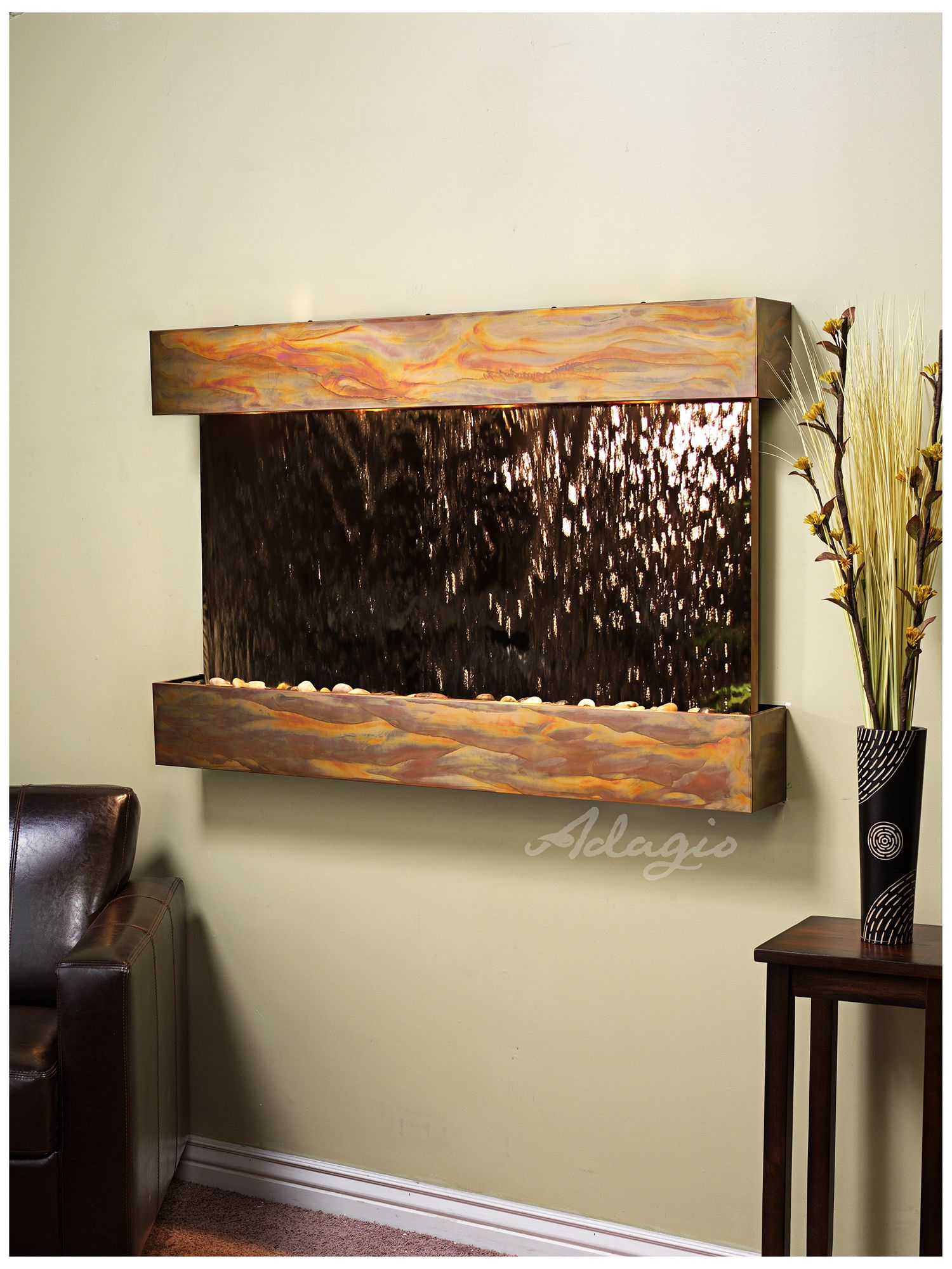 Sunrise Springs 35" High Rustic Bronze Indoor Wall Fountain