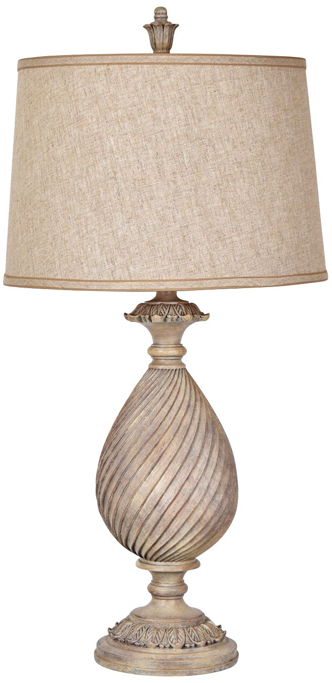 Crestview Collection Sutton Bleached Woodgrain Urn Table Lamp