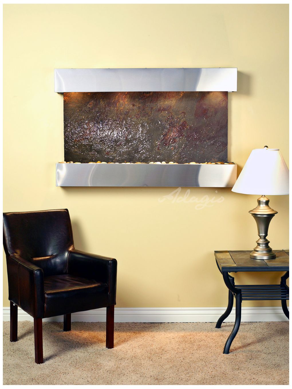 Sunrise Springs 35" High Featherstone Indoor Steel Wall Fountain