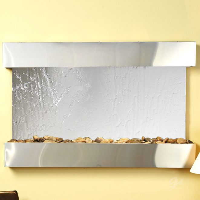 Sunrise Springs 35" High Mirrored Indoor Steel Wall Fountain