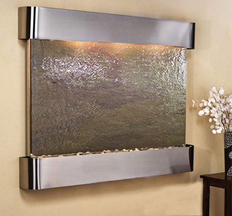 Teton Falls 45"H Steel Multi-Color Stone Fountain-Rnd Edges