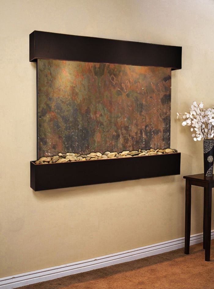 Teton Falls 45" High Stone Modern Wall Fountain