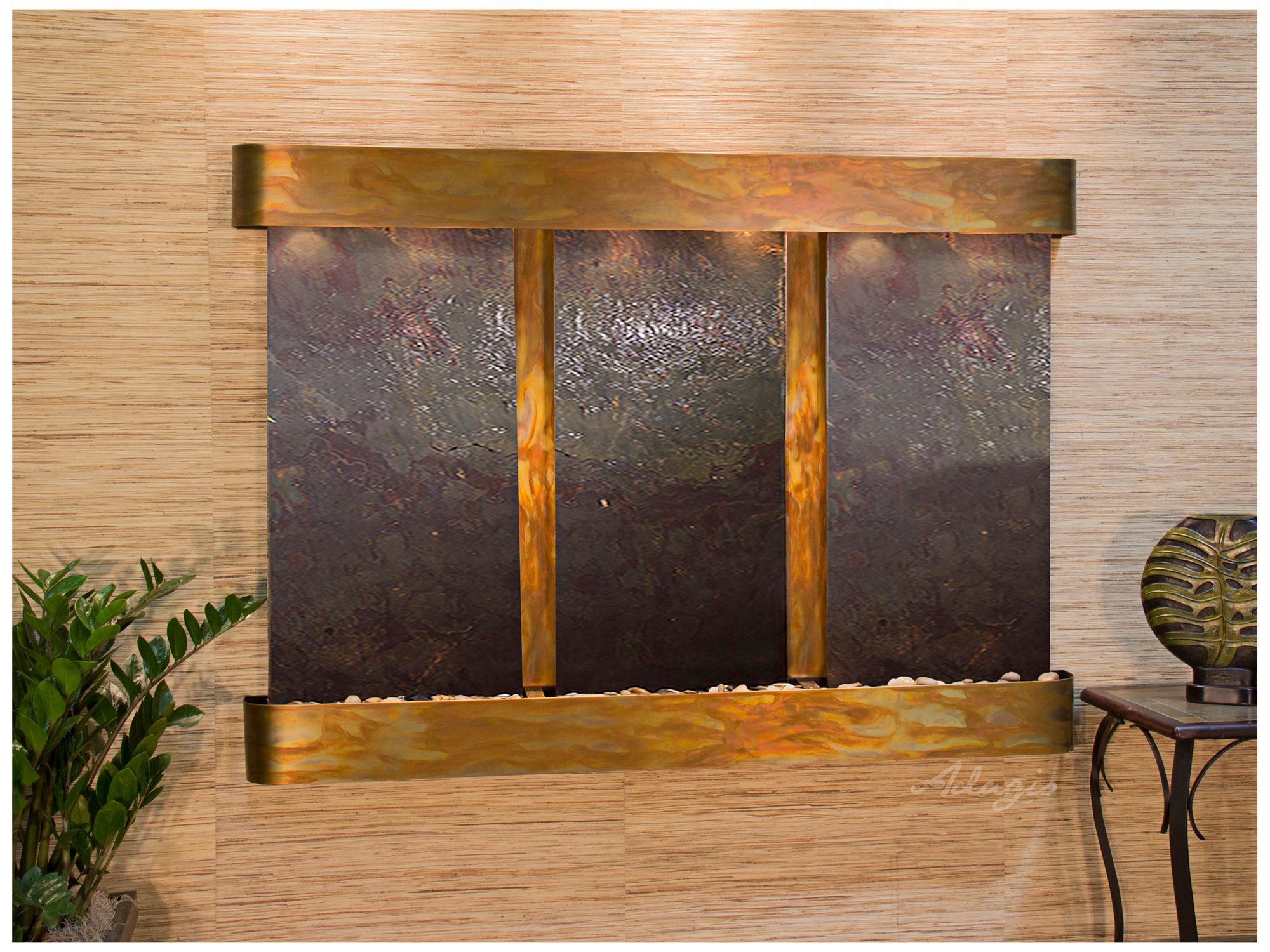 Olympus Falls 54"H Round Rustic Featherstone Indoor Fountain