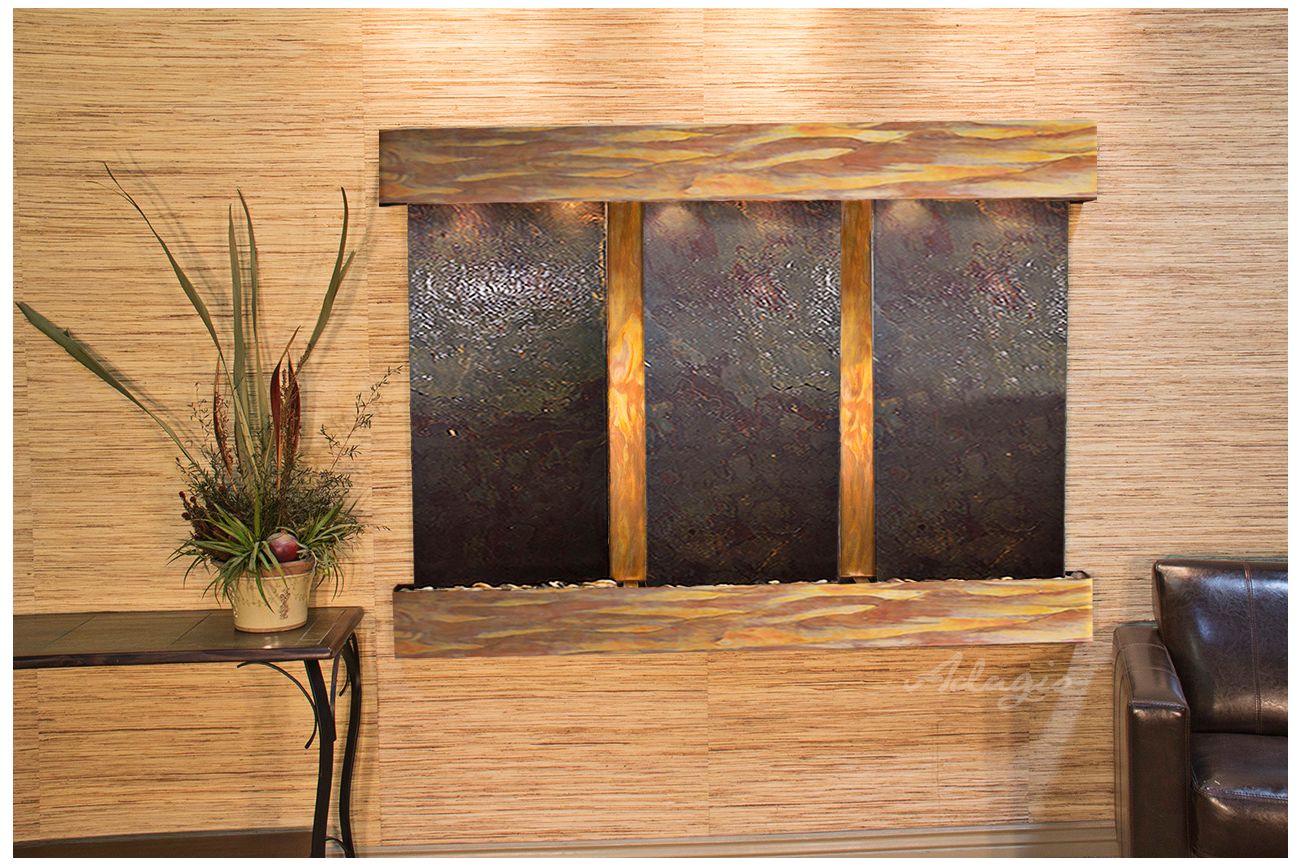 Olympus Falls 54"H Rustic Featherstone Indoor Wall Fountain