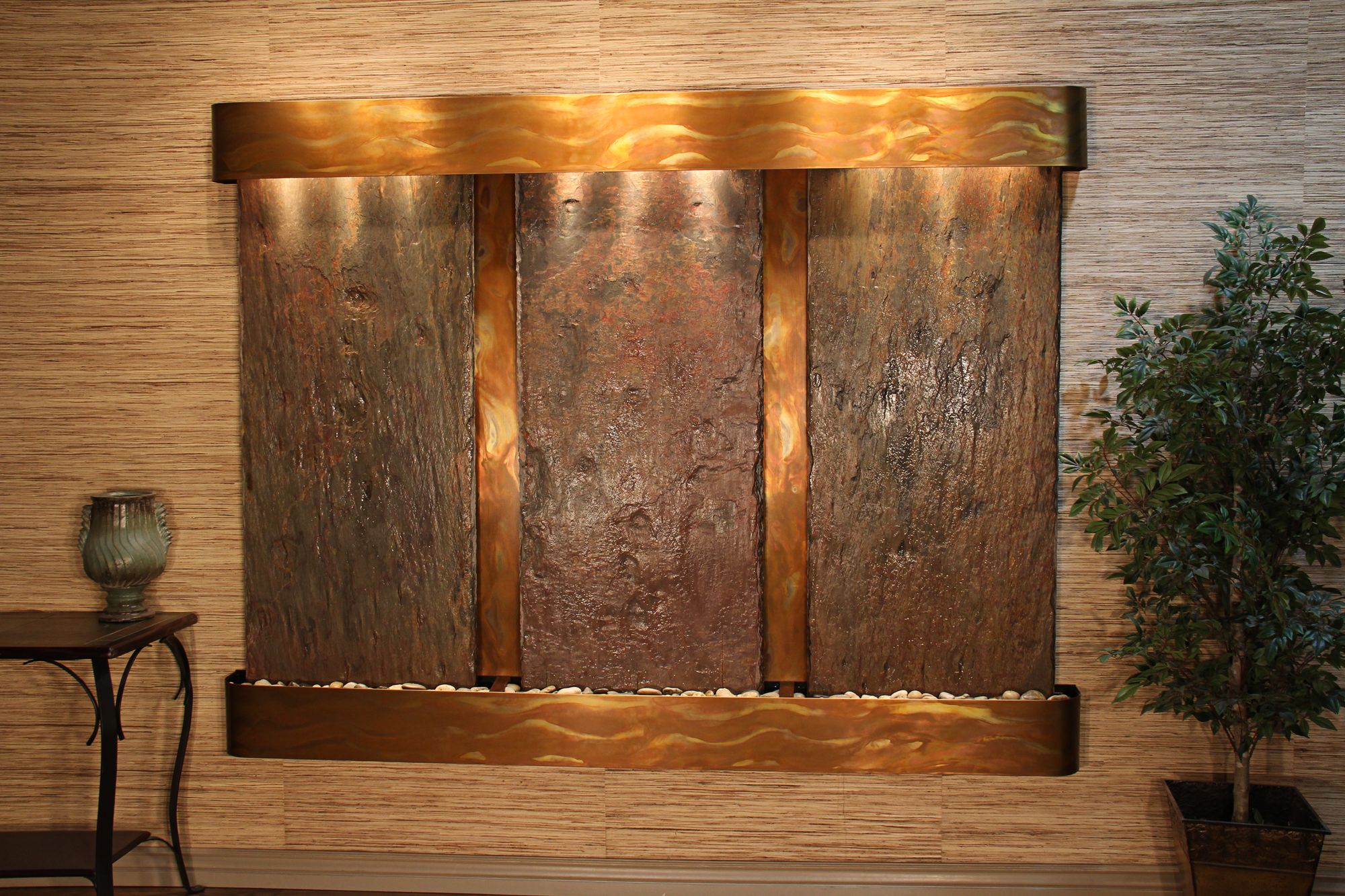 Deep Creek Falls 69"H Rustic Slate Fountain w/ Round Edges