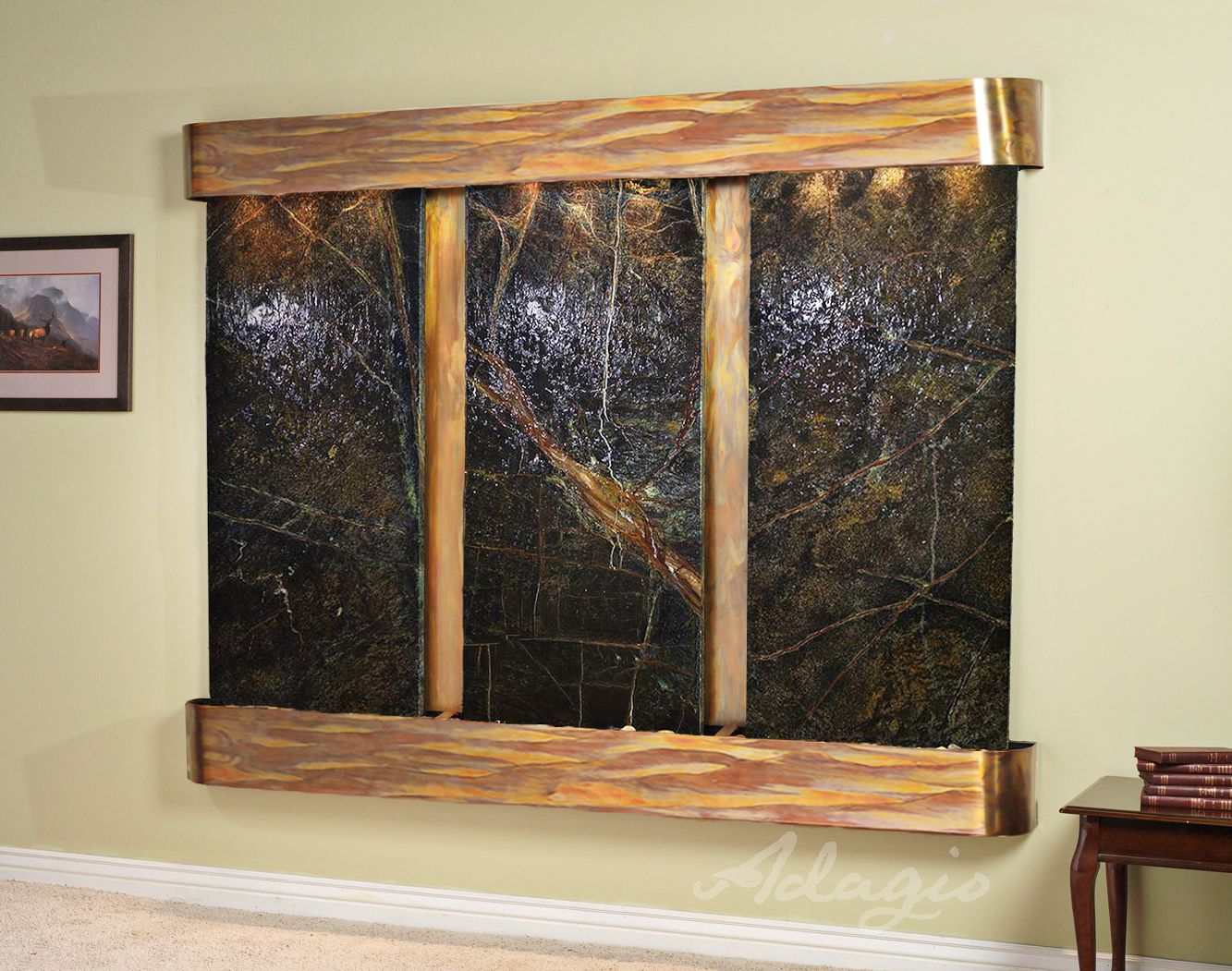 Deep Creek Falls 91" Wide Rustic Modern Wall Fountain