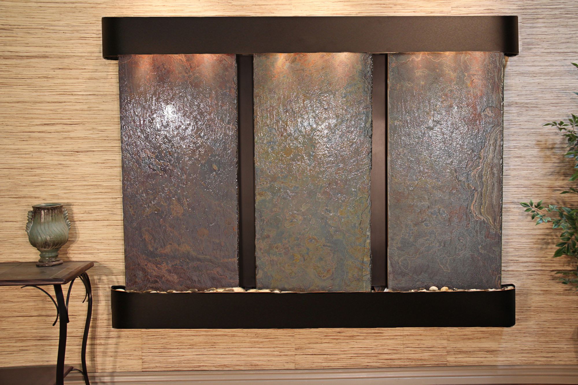 Deep Creek Falls 69"H Blackened Slate Fountain-Round Edges