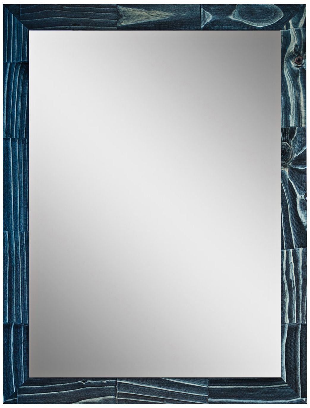 Crestview Blue Stain 31 1/2" x 41 Wood Wall Mirror