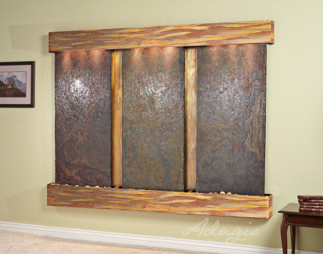 Deep Creek Falls 69"H Rustic Slate Fountain w/ Square Edges