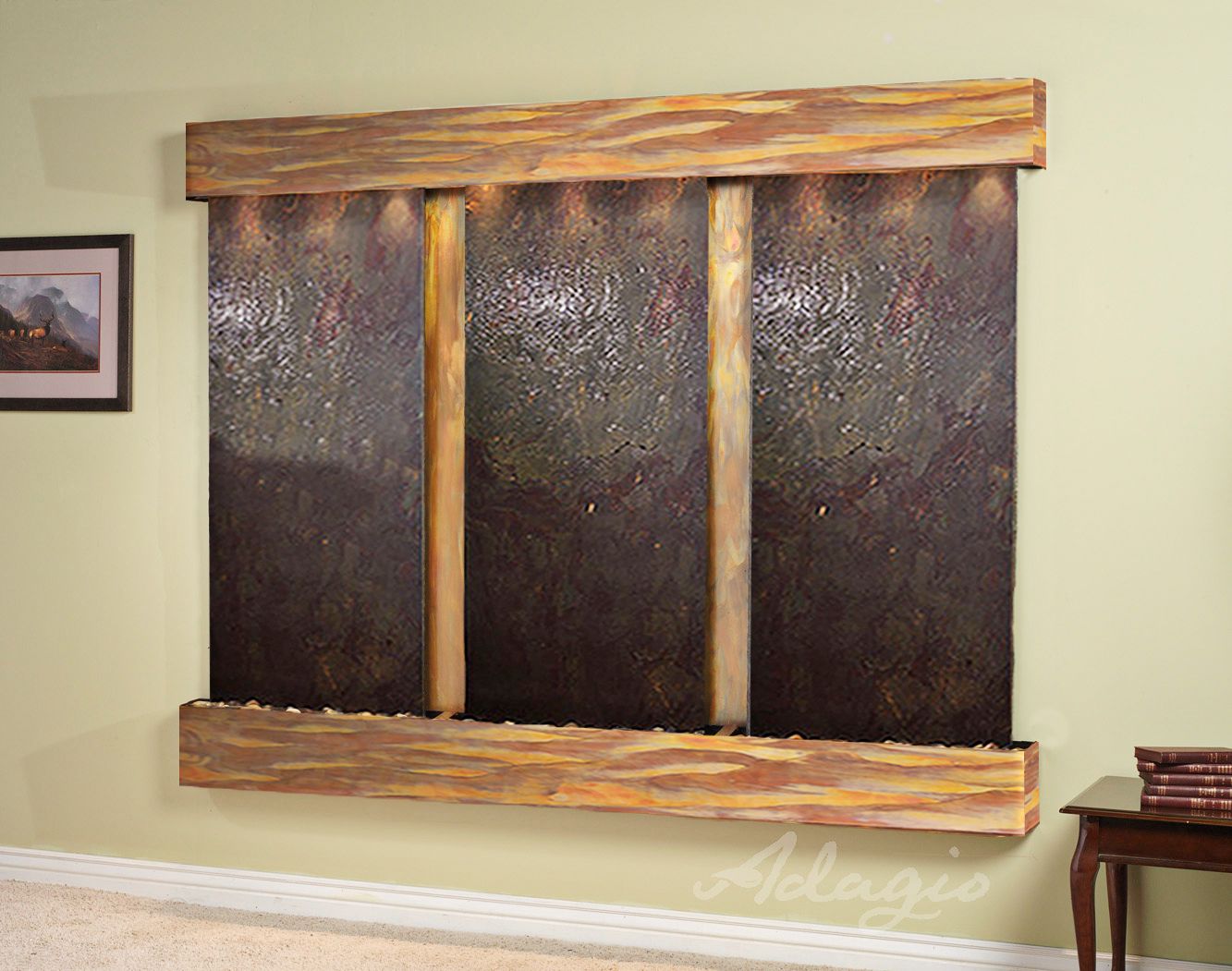 Deep Creek Falls 69"H Rustic Stone Fountain w/ Square Edges