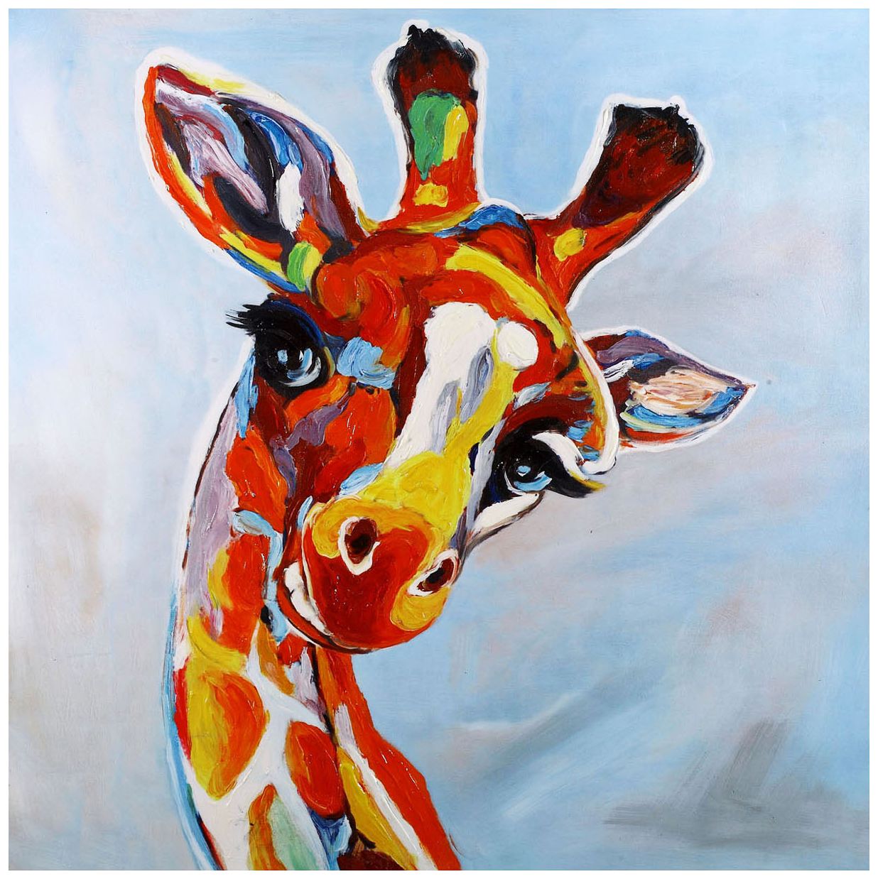 High Rise Hand-Painted 40" Square Wall Art