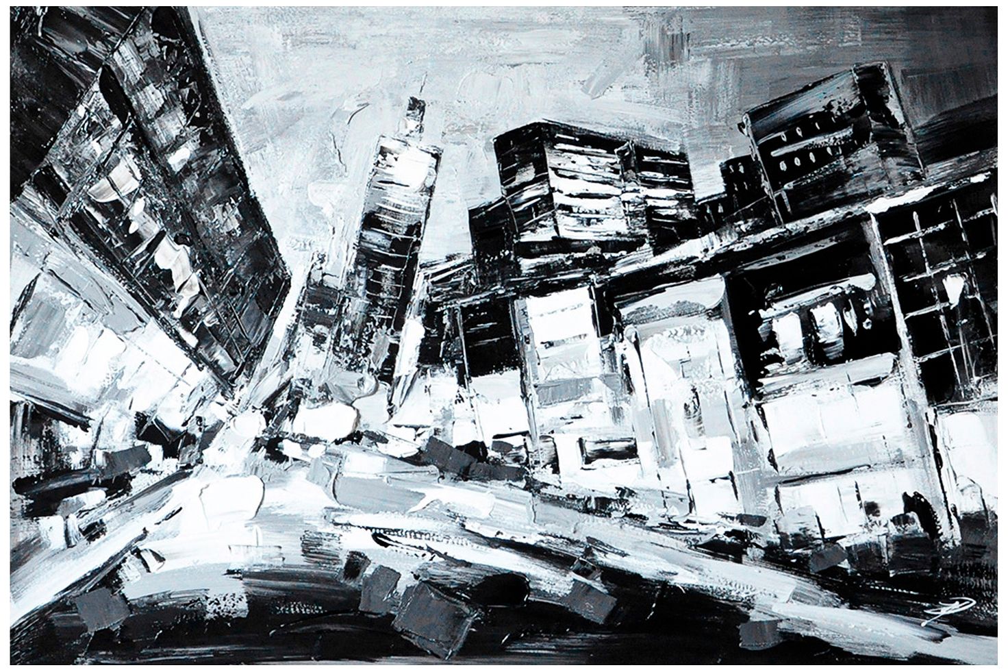 Crestview Collection Deep City 47" Wide Linen Wall Art