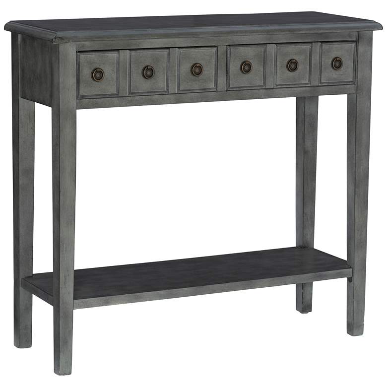 Sadie 38&quot; Wide Small Gray 2-Drawer Console Table
