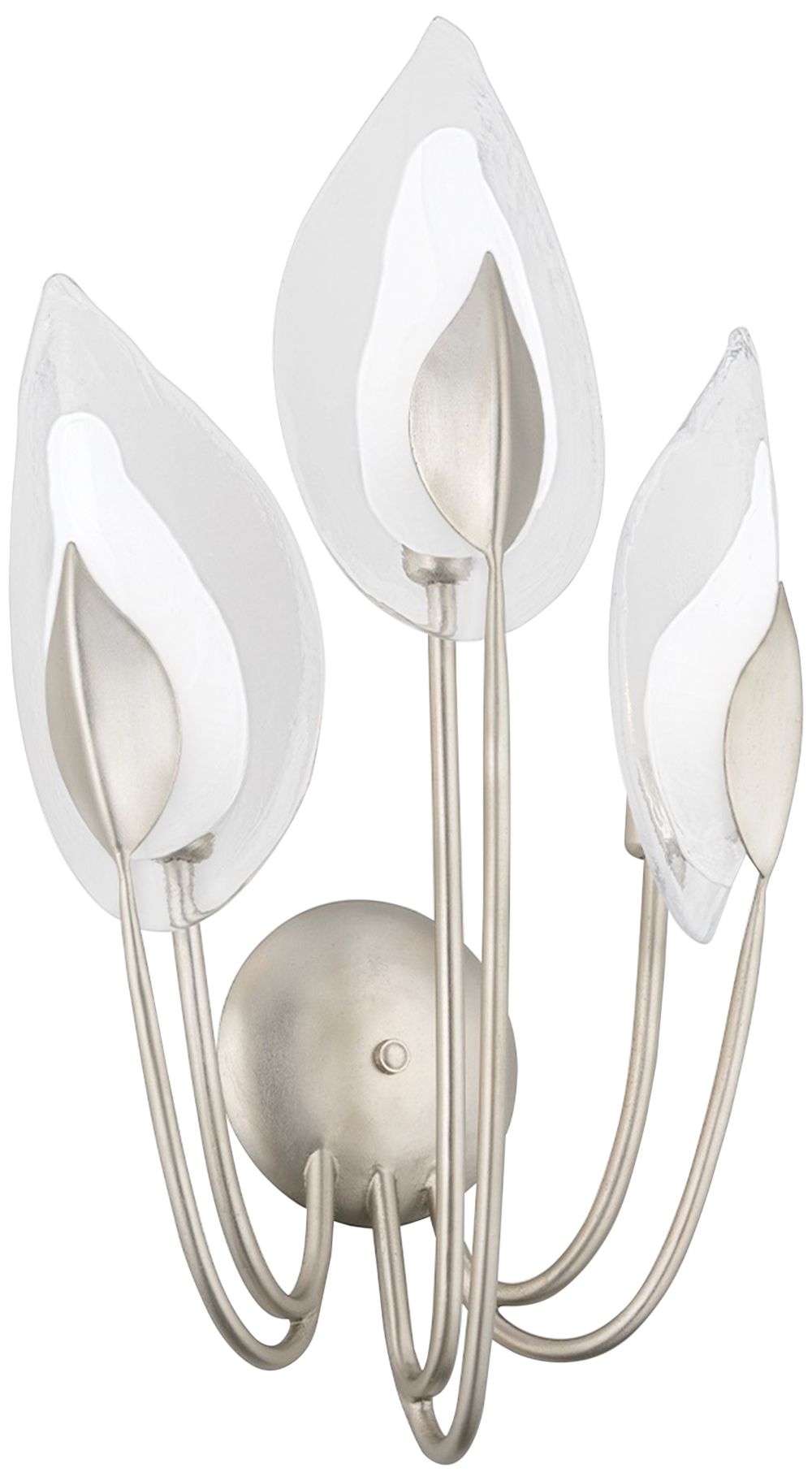 Hudson Valley Blossom 26 1/2" High Silver Leaf 3-Light Sconce