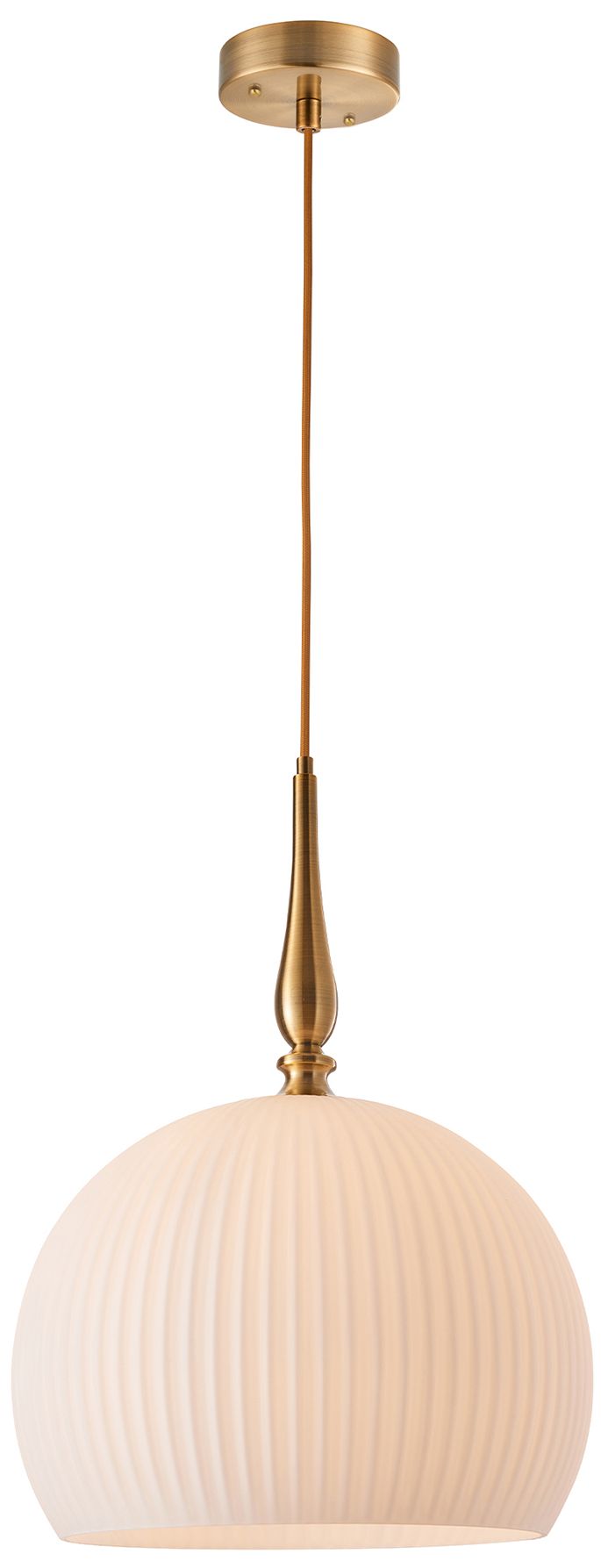 Artcraft Kate 10" Wide Brushed Brass, White Pendant