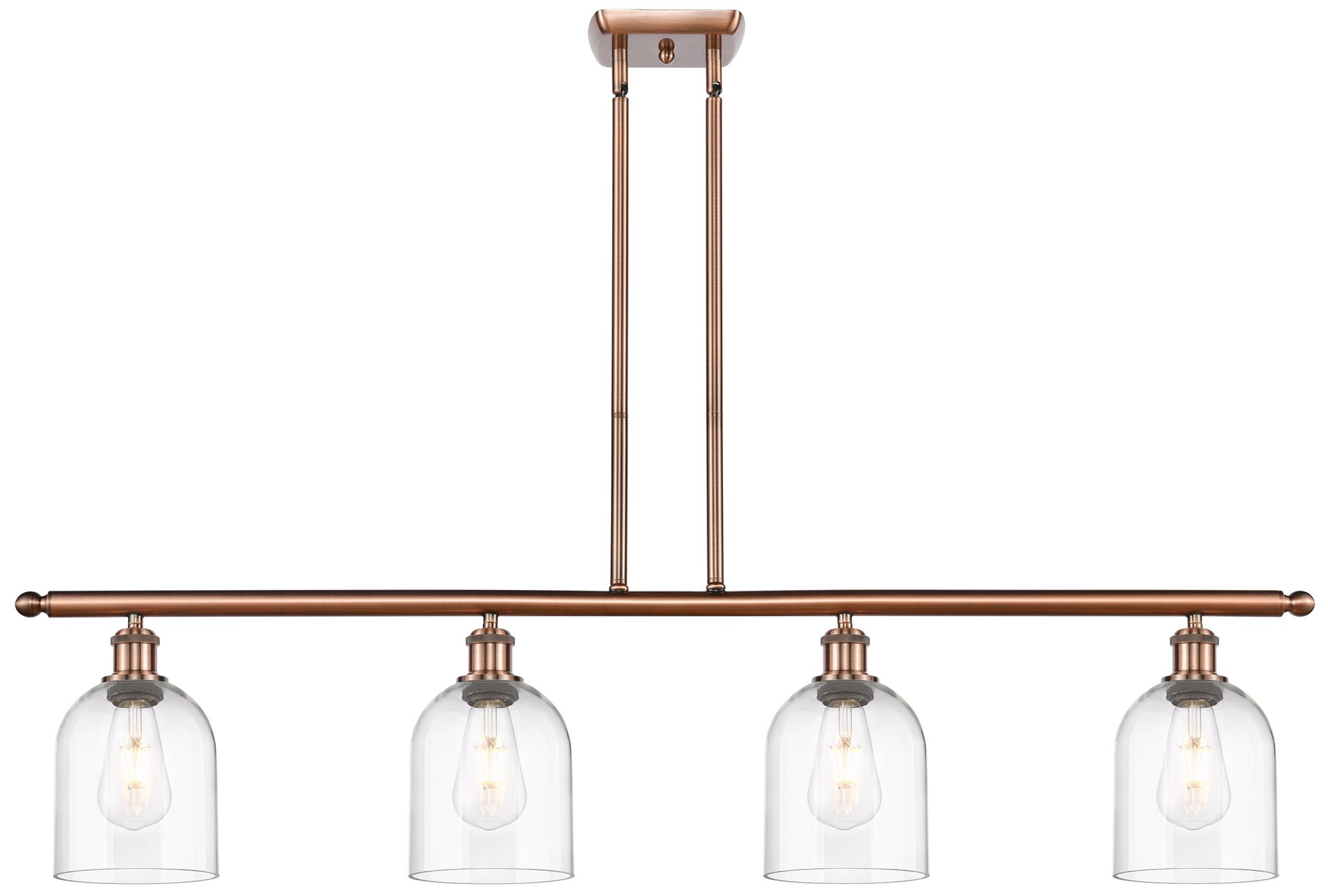 Innovations Lighting Ballston Bella 48"w 4-light Copper Stem Island Light W/ Clear Shade
