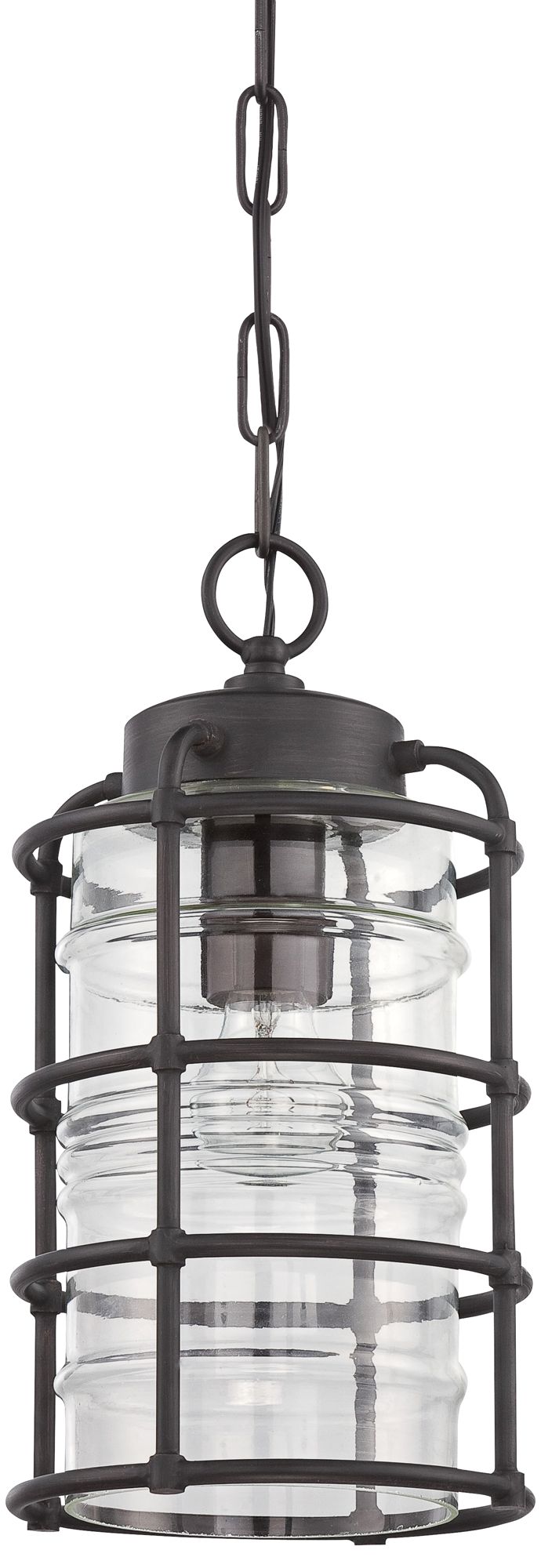 Hadley 14" High Aged Brushed Bronze Outdoor Hanging Light