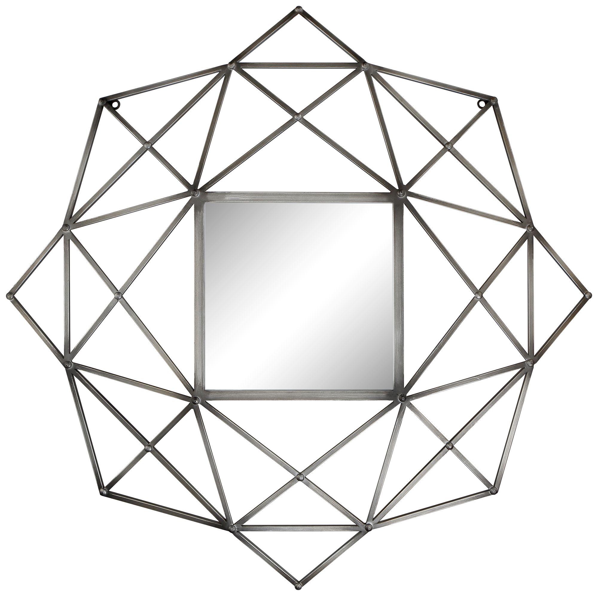 Wilton Geometric Metal 32" x 33 1/2" Wall Mirror