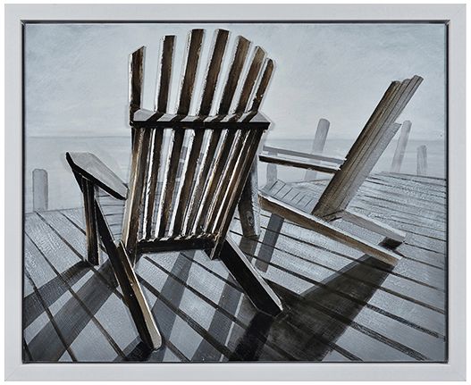 Crestview Relax 50"W Framed Coastal Oil Painting Wall Art